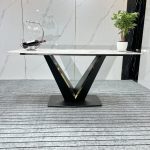 Bàn ăn khung thép sơn tĩnh điện nẹp viền inox