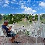 Bàn Ghế Sân Vườn Đan Vuông 4 Ghế Nhôm Đúc