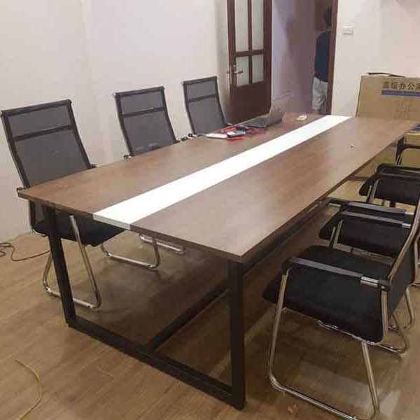 Bàn Họp Chân Sắt Mặt MDF
