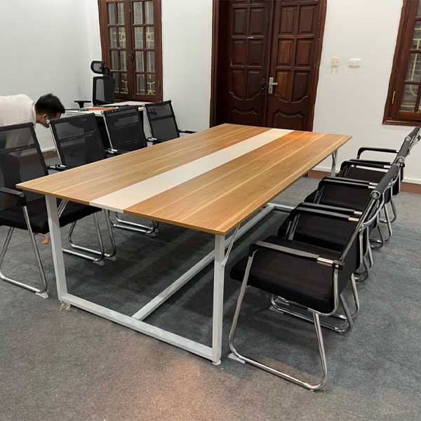 Bàn Họp Làm Việc Chân Sắt Mặt MDF Bàn Họp Làm Việc Chân Sắt Mặt MDF
