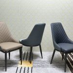 Ghế ăn bọc da hoạ tiết xơng cá Sunny
