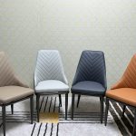 Ghế ăn bọc da hoạ tiết xơng cá Sunny