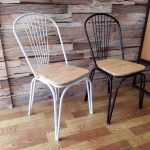 Ghế Cafe Sắt Tolix Mặt Gỗ